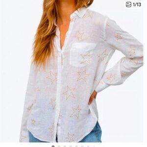 Rails Charli Starstruck Linen Blend NWT Button-Up Shirt Small